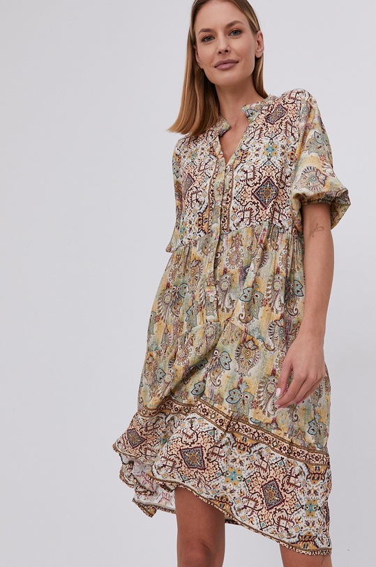 Šaty Answear.LAB viskóza žltá 3734.1.AJ