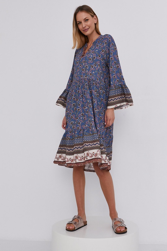 Šaty Answear.LAB viskóza modrá 3802.1.AJ