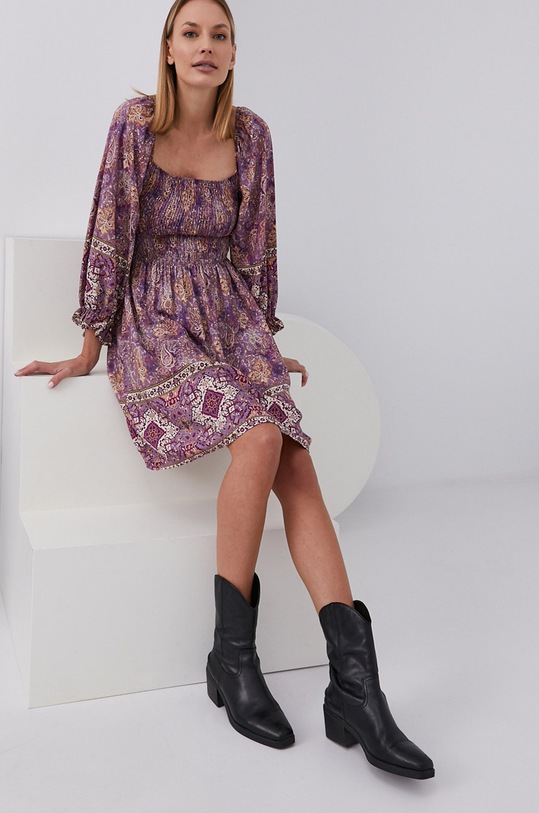 Answear Lab Sukienka trzy czwarte fioletowy 3748.AJ