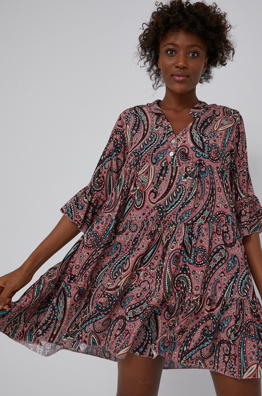 Answear Lab - Sukienka trzy czwarte różowy 10299.AJ