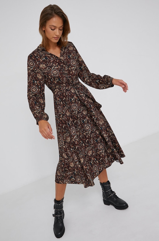 Šaty Answear.LAB viskóza čierna 352673.2.2.AJ