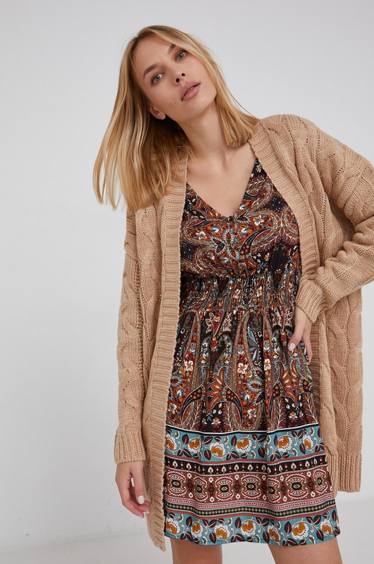 Answear Lab Kardigan pozostałe beżowy LK.249ORGANICC.1.KR