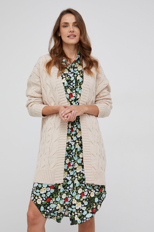 Answear Lab Kardigan LK.249ORGANICF.1.KR beżowy