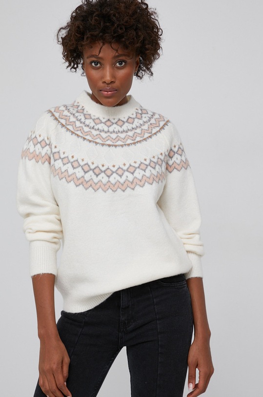 Answear Lab - Sweter z domieszką wełny J50623.1.AJ beżowy WZ21