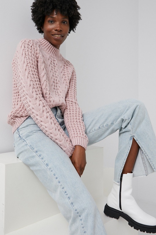 Sveter s prímesou vlny Answear.LAB NT4.DA ružová WZ21