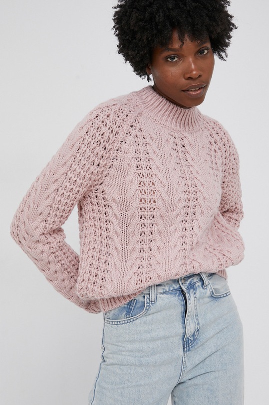 Sveter s prímesou vlny Answear.LAB ružová NT4.DA
