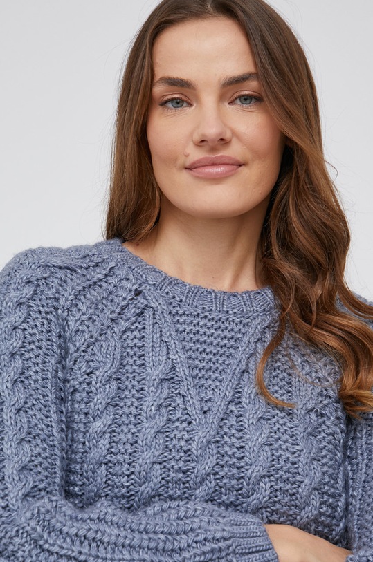 Answear Lab Sweter z domieszką wełny NT5.1.DA granatowy