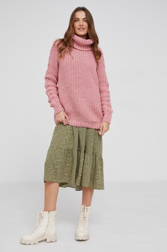 Answear Lab Sweter 2024.AJ różowy WZ21