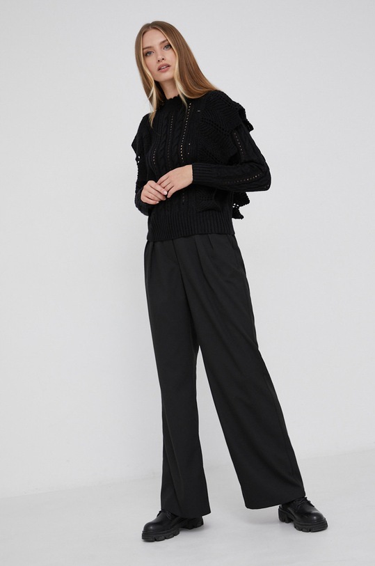 Answear Lab Sweter z domieszką wełny 3828.AJ czarny WZ21