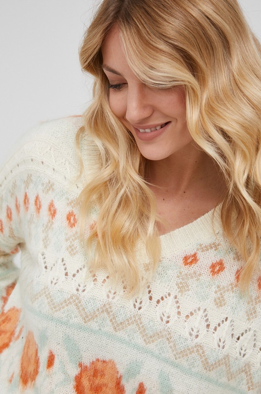 Answear Lab Sweter z domieszką wełny beżowy MC18880.1.AJ
