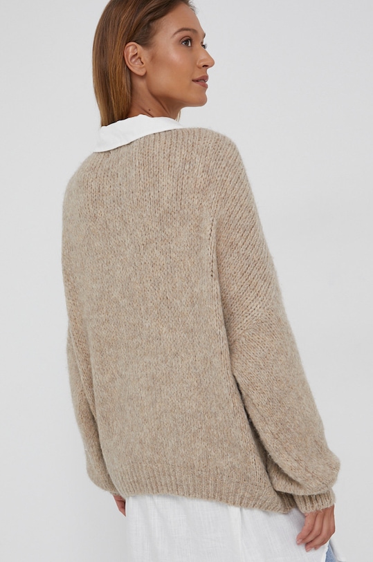 Odzież Answear Lab sweter z domieszką wełny M621005.AJ beżowy