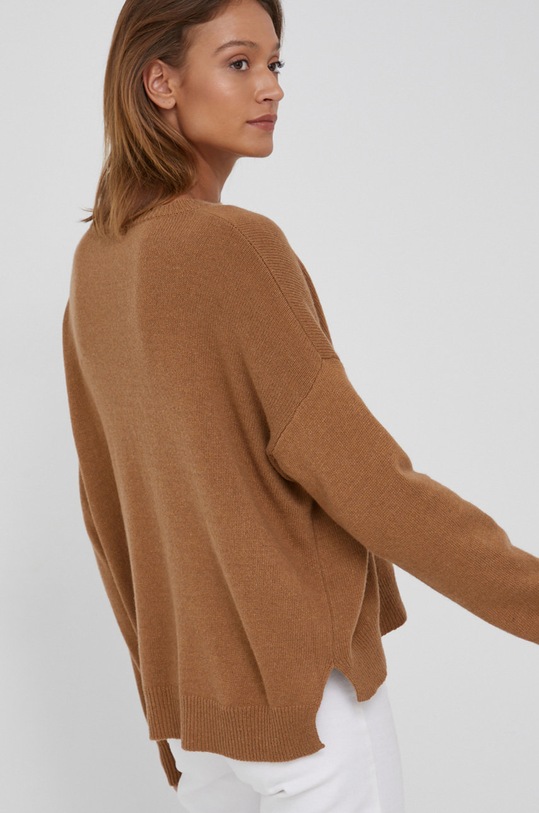Odzież Answear Lab Sweter z domieszką kaszmiru KA628245.1.AJ brązowy