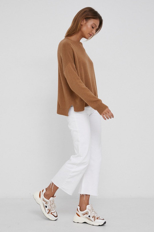 Answear Lab Sweter z domieszką kaszmiru brązowy KA628245.1.AJ