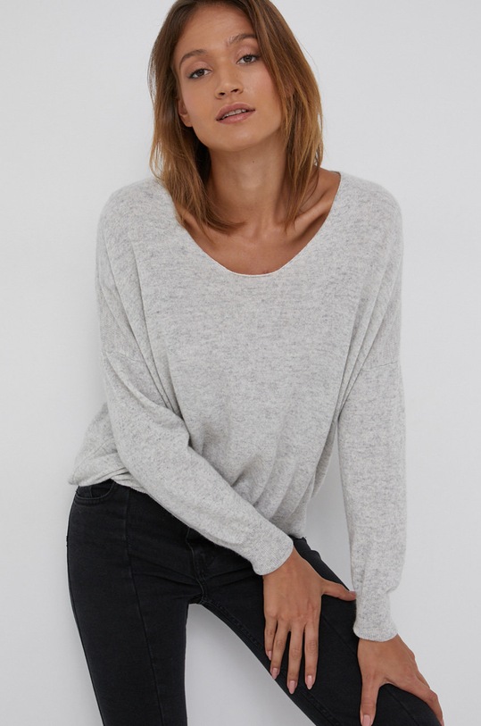 Answear Lab Sweter z domieszką kaszmiru z domieszką wełny szary KA628838.2.AJ