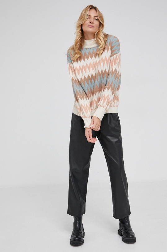 Answear Lab Sweter z domieszką wełny P54.1.AJ beżowy WZ21