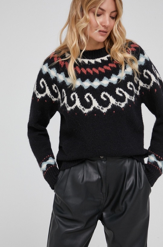Answear Lab Sweter z domieszką wełny P63.AJ czarny WZ21