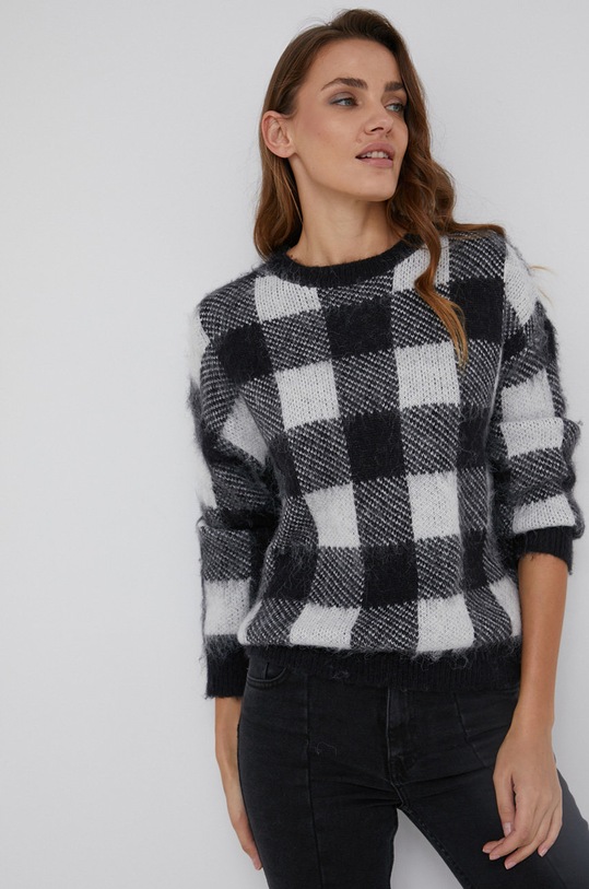 Answear Lab Sweter z domieszką wełny czarny AT7255.AJ
