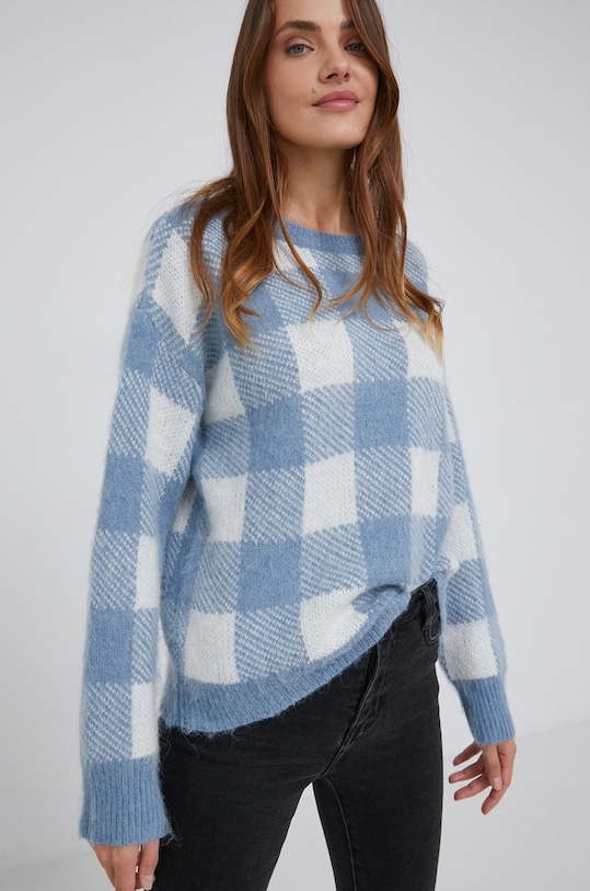 Answear Lab Sweter z domieszką wełny AT7255.1.AJ niebieski WZ21