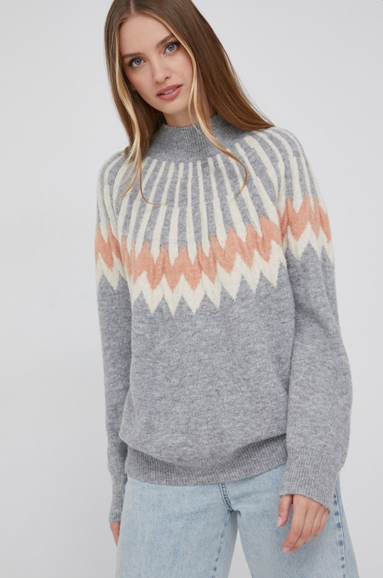 Answear Lab Sweter z domieszką wełny AT5509.AJ szary WZ21