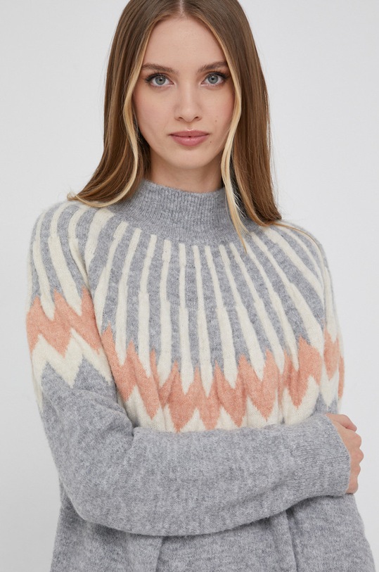 Answear Lab Sweter z domieszką wełny szary AT5509.AJ