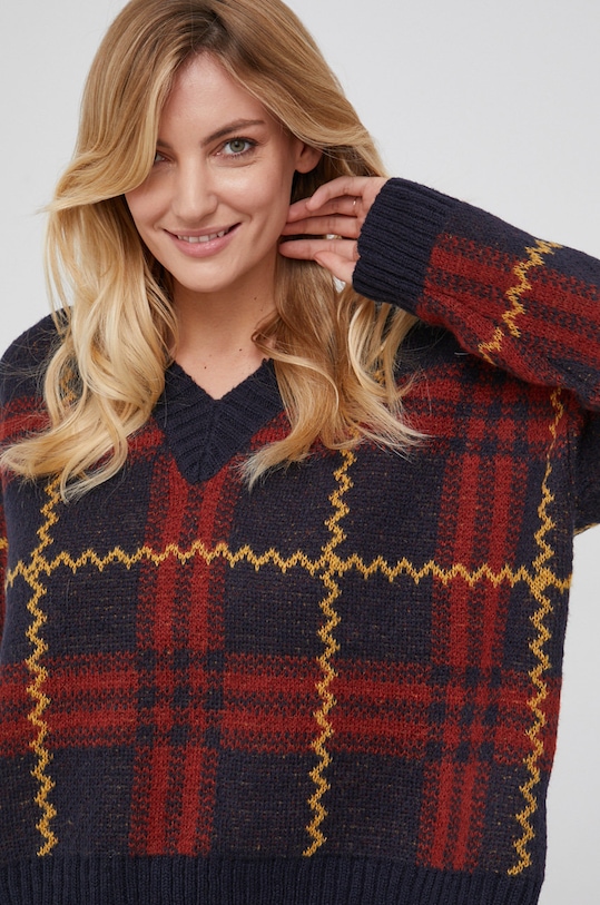 Answear Lab Sweter z domieszką wełny 2313.AJ czerwony WZ21