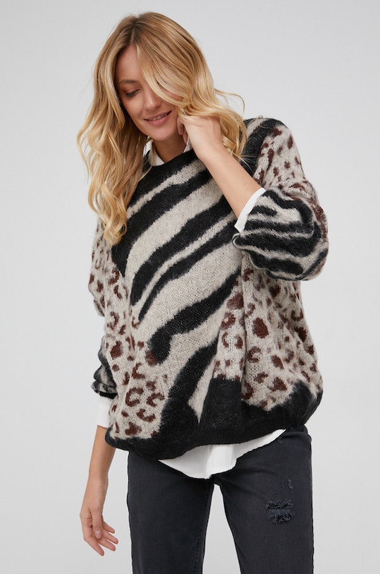 Answear Lab Sweter z domieszką wełny LU1121.AJ beżowy