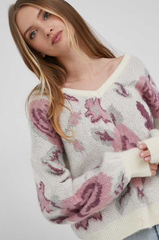 Answear Lab Sweter z domieszką wełny 381109.AJ beżowy