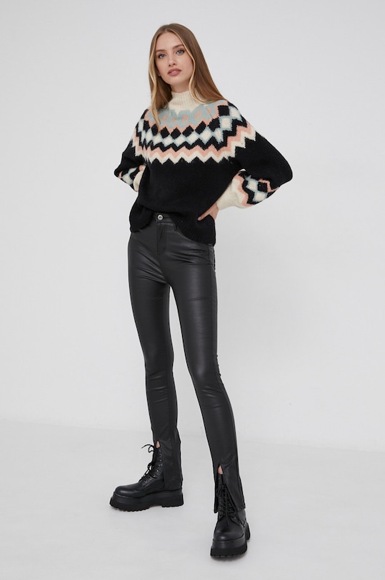 Answear Lab Sweter z domieszką wełny 381133.AJ czarny WZ21