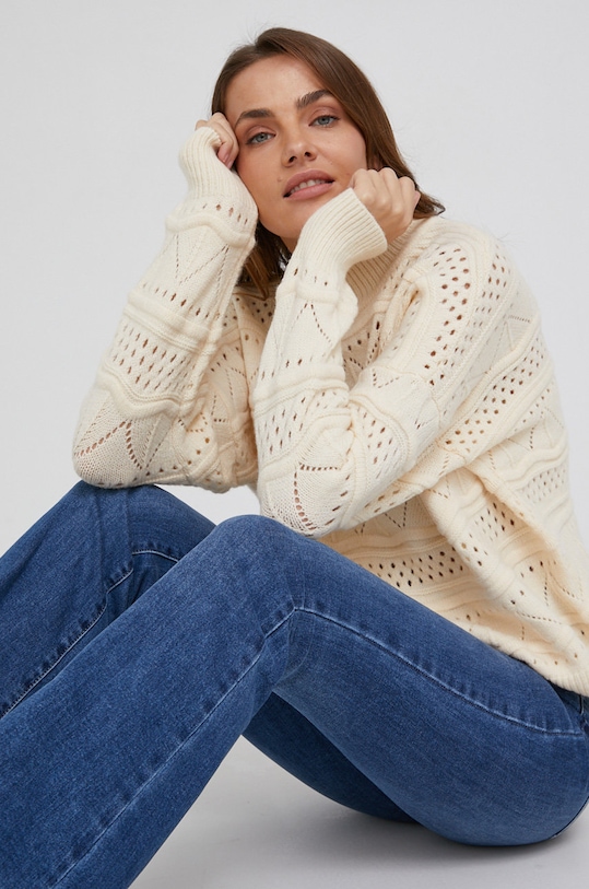 Answear Lab Sweter półgolf beżowy PM8045.1KR