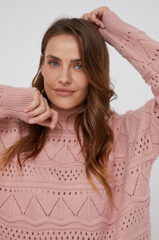 Answear Lab Sweter półgolf różowy PM8045.3KR