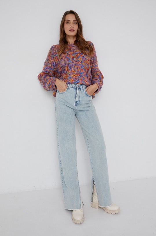 Answear Lab Sweter z domieszką wełny multicolor PM8042.KR