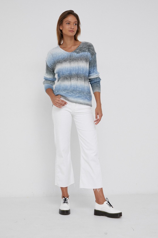 Answear Lab Sweter z domieszką wełny 657.1.AJ niebieski WZ21