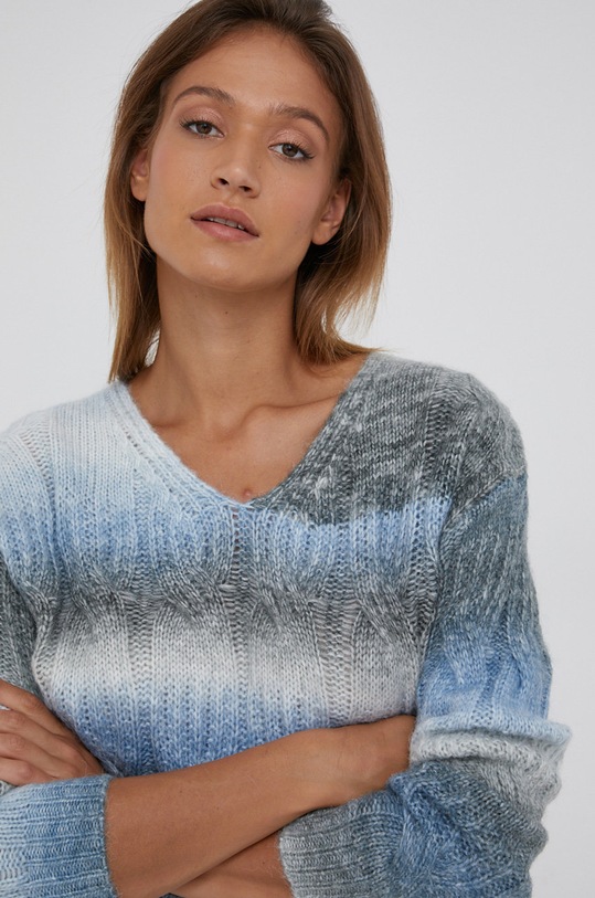 Answear Lab Sweter z domieszką wełny niebieski 657.1.AJ