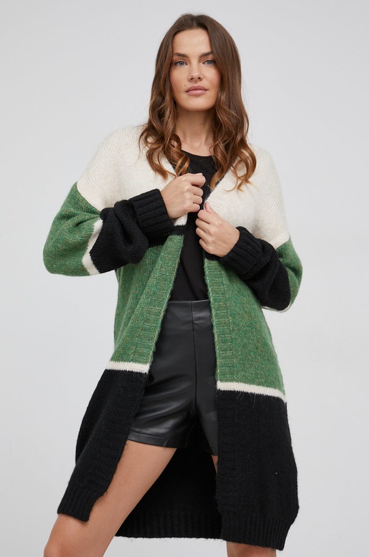 Answear Lab Kardigan z domieszką wełny 3092.1.MB zielony WZ21