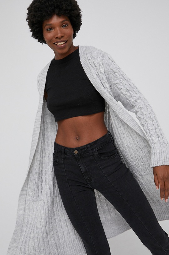 Answear Lab Kardigan z domieszką wełny szary 10.2KR