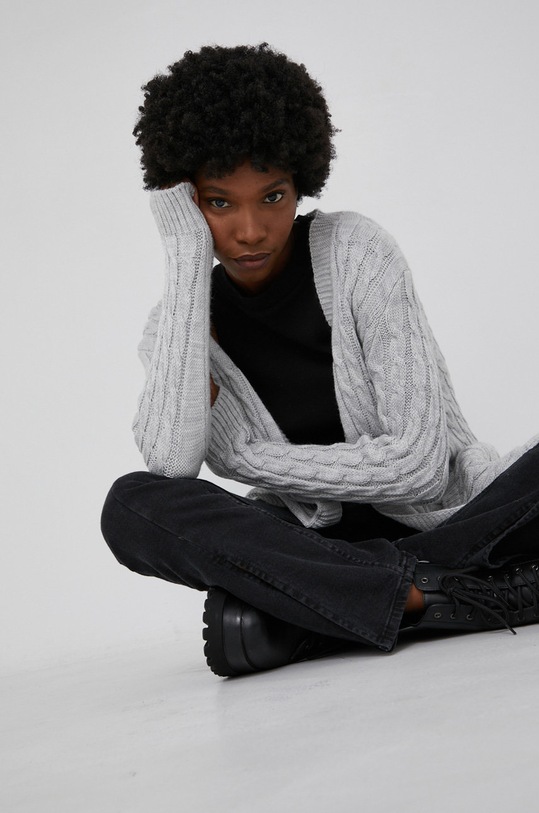 Answear Lab Kardigan z domieszką wełny 10.2KR szary