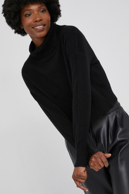 Answear Lab Sweter z wełną czarny F3517A.1KR