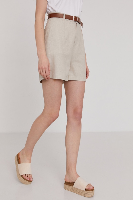 Šortky Answear.LAB s prímesou ľanu béžová CEN.3.4.DA