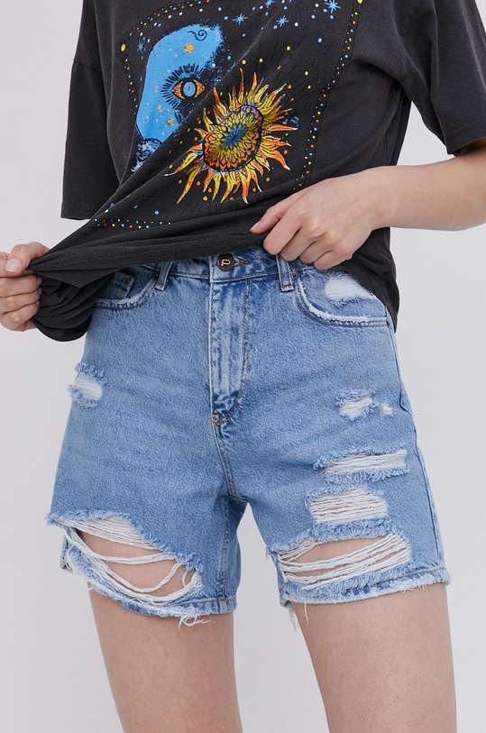 Answear Lab Szorty jeansowe bawełna niebieski 21.1.KR