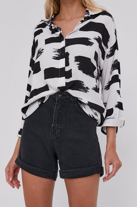 Rifľové krátke nohavice Answear.LAB bavlna čierna 21.3.KR