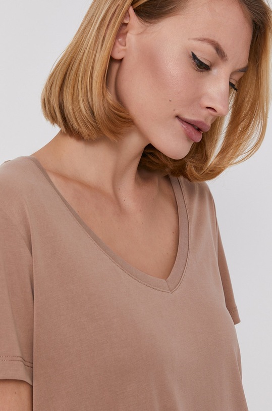Answear Lab T-shirt beżowy T402BAZ