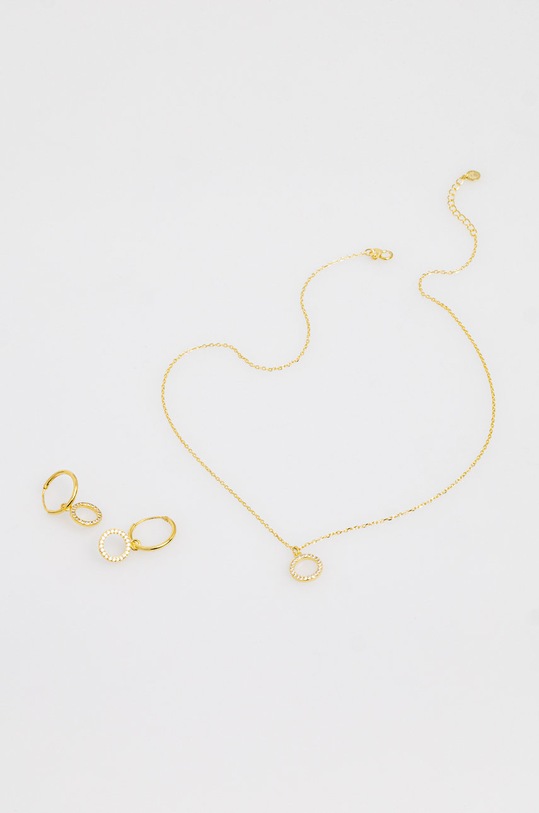 Колие и обеци от сребро със златно покритие Answear Lab PPAC20/C.PGAR791/C.WK злато WZ22