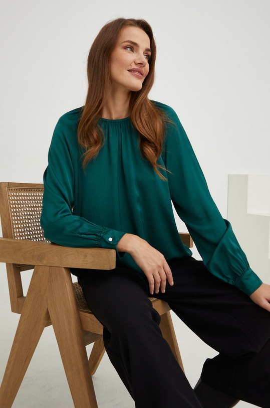 Answear Lab bluzka regular zielony F91544.WK