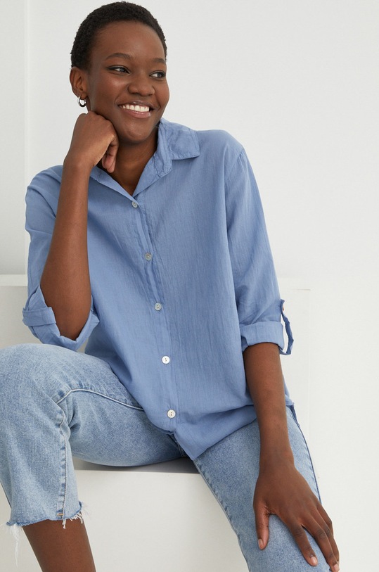 Bavlnená košeľa Answear.LAB jednofarebný modrá G20624.W