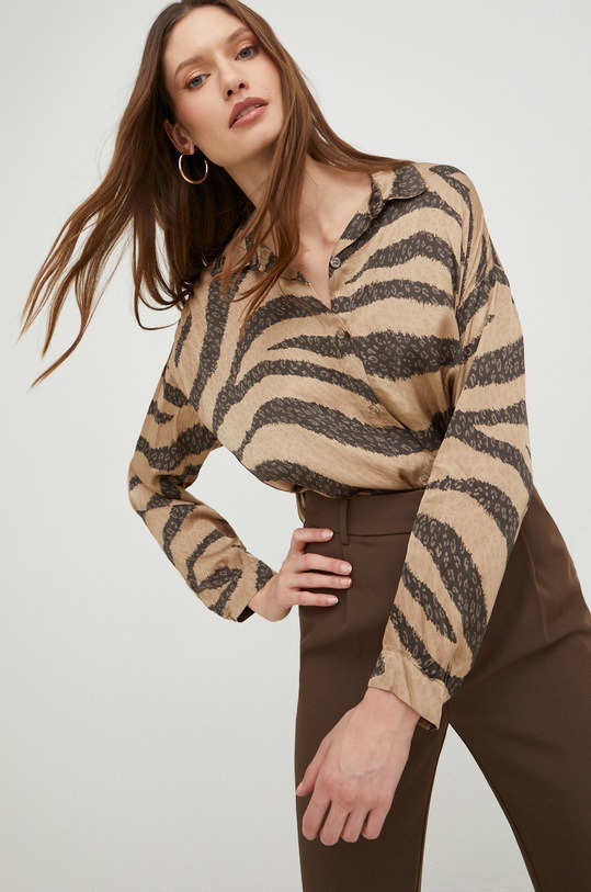 Рубашка Answear Lab узор бежевый 79622.AWK