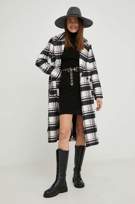 Kabát s vlnou Answear.LAB nezateplené béžová 22400.h