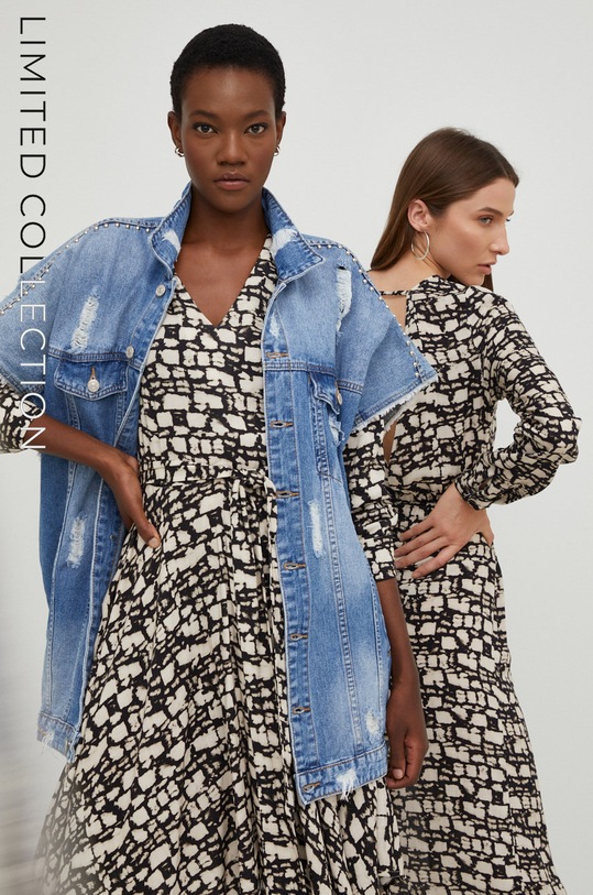 Answear Lab vesta de blugi necaptusit albastru 8888.3.JS