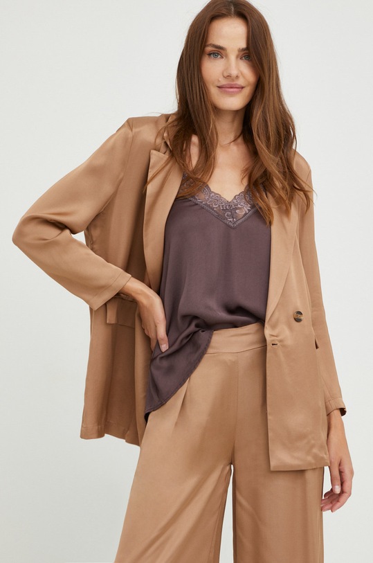 Answear Lab marynarka tkanina brązowy B210.3.w