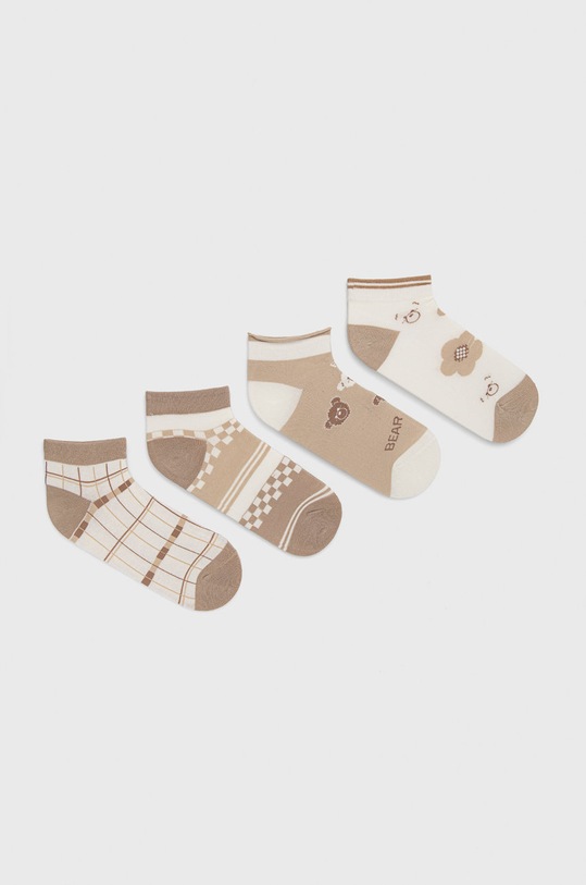 Answear Lab skarpetki (4-pack) skarpetki krótkie beżowy sck.5.JS