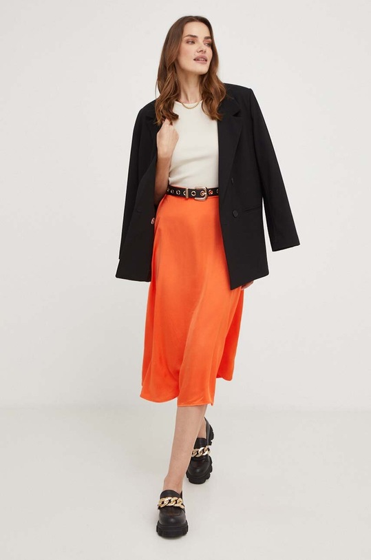 Sukňa Answear Lab látka oranžová 93571.HWK